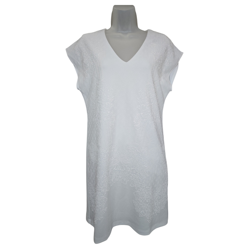 C Est 1946 Wom Small White Sleeveless Shift Dress Wedding Dressy Elegant Spring